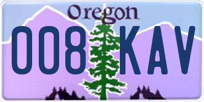 OR license plate 008KAV