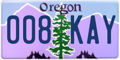 OR license plate 008KAY