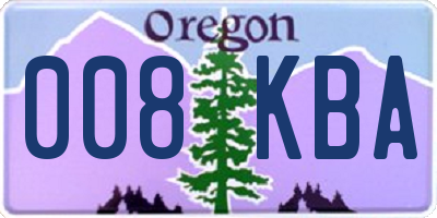 OR license plate 008KBA