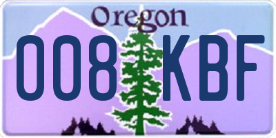 OR license plate 008KBF