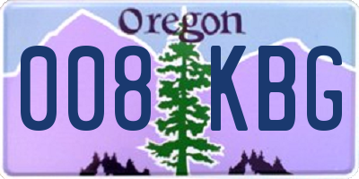 OR license plate 008KBG