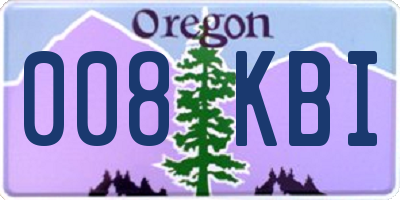 OR license plate 008KBI