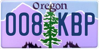 OR license plate 008KBP