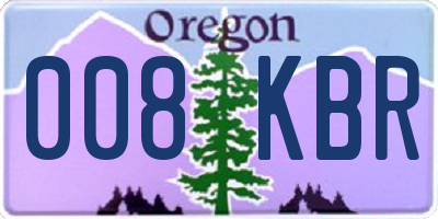 OR license plate 008KBR