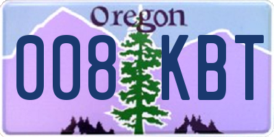OR license plate 008KBT
