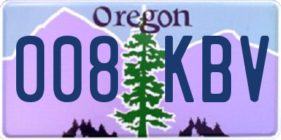 OR license plate 008KBV