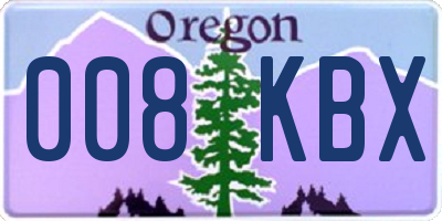OR license plate 008KBX