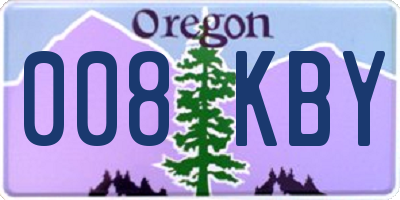 OR license plate 008KBY