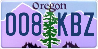OR license plate 008KBZ