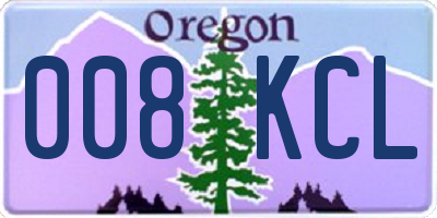 OR license plate 008KCL