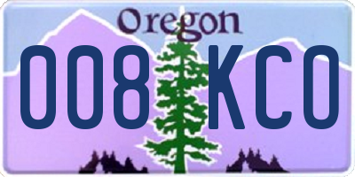 OR license plate 008KCO