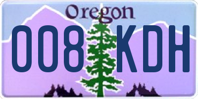 OR license plate 008KDH