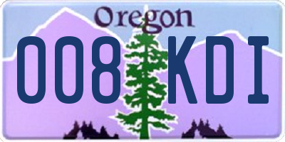 OR license plate 008KDI