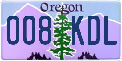 OR license plate 008KDL