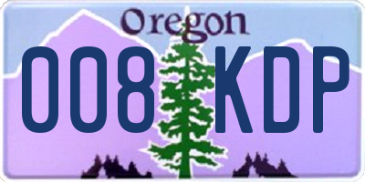 OR license plate 008KDP