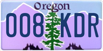 OR license plate 008KDR