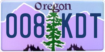 OR license plate 008KDT
