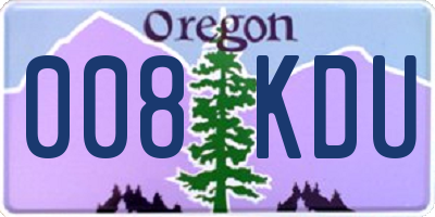 OR license plate 008KDU