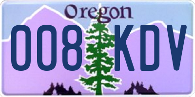 OR license plate 008KDV