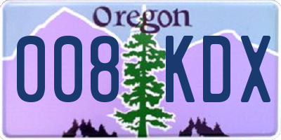 OR license plate 008KDX