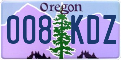 OR license plate 008KDZ