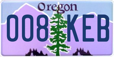 OR license plate 008KEB
