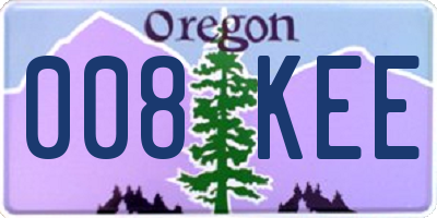 OR license plate 008KEE