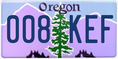 OR license plate 008KEF