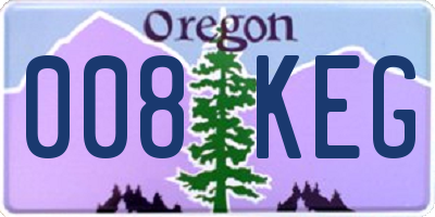 OR license plate 008KEG