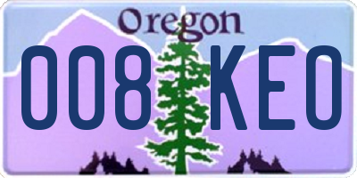 OR license plate 008KEO