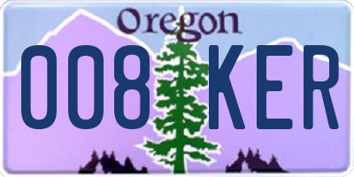 OR license plate 008KER