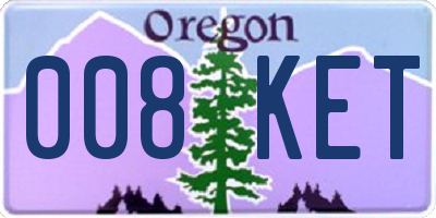 OR license plate 008KET