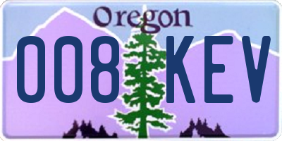 OR license plate 008KEV
