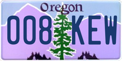 OR license plate 008KEW