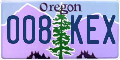 OR license plate 008KEX