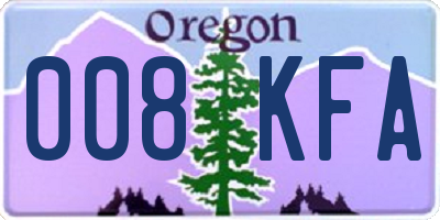 OR license plate 008KFA