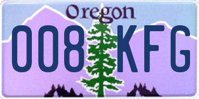 OR license plate 008KFG