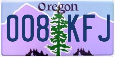 OR license plate 008KFJ