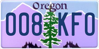 OR license plate 008KFO