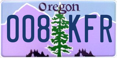 OR license plate 008KFR