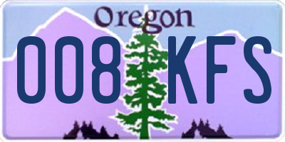 OR license plate 008KFS