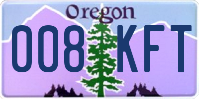 OR license plate 008KFT