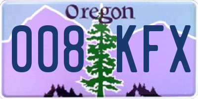 OR license plate 008KFX