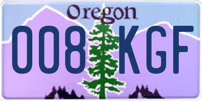 OR license plate 008KGF