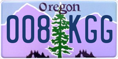 OR license plate 008KGG