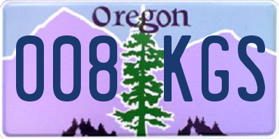OR license plate 008KGS