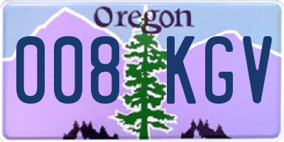 OR license plate 008KGV