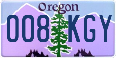 OR license plate 008KGY