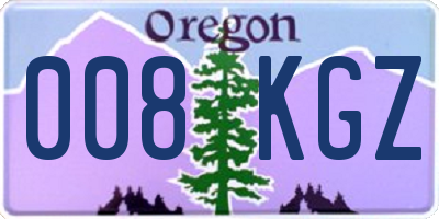 OR license plate 008KGZ