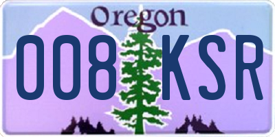 OR license plate 008KSR